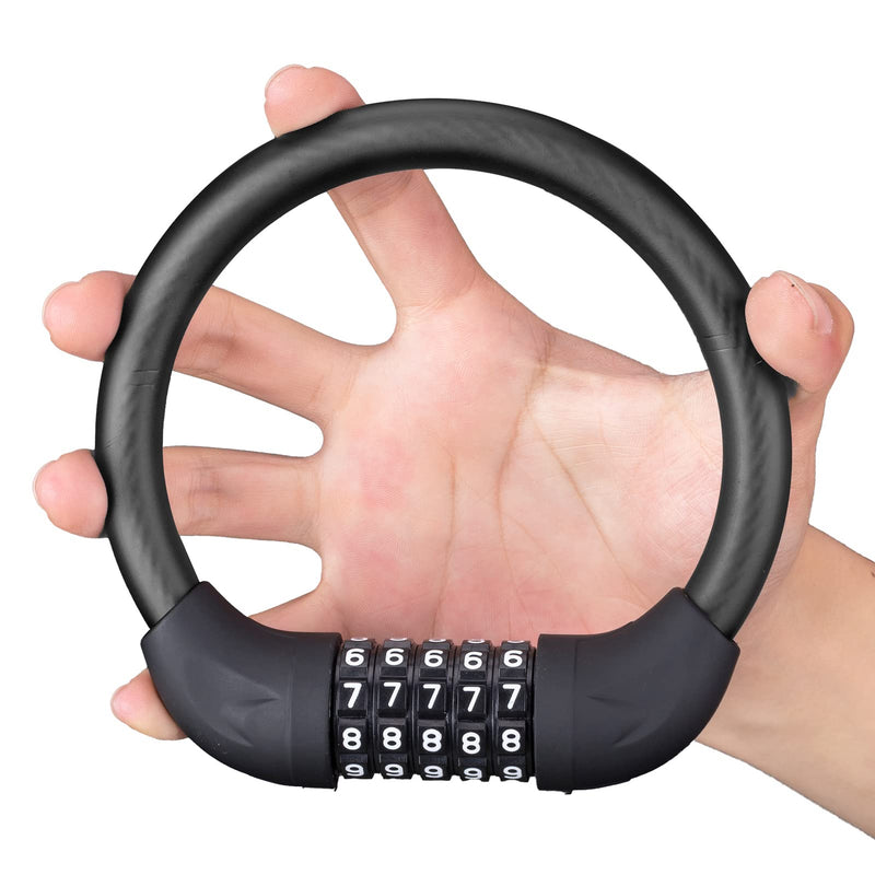 Load image into Gallery viewer, ROCKBROS 5-Digit Combination Bike Lock Lightweight Anti-Theft Cable Black
