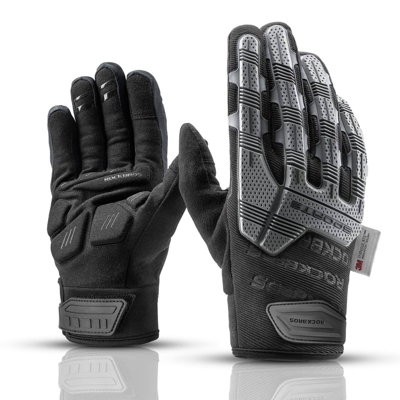 Load image into Gallery viewer, ROCKBROS Winter Touchscreen Motorcycle Gloves with Palm Padding &amp; Knuckle Protection
