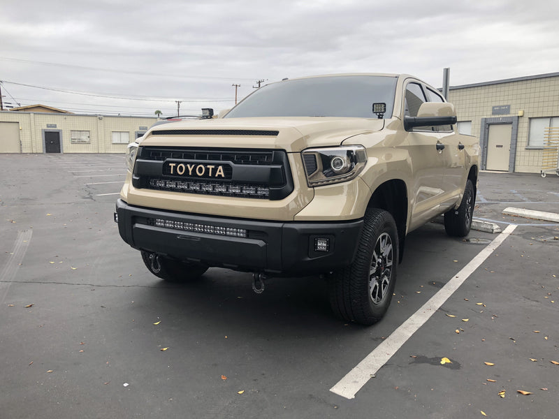 Load image into Gallery viewer, 32" Lower Bumper Hidden LED Light Bar Brackets Kit For 2014-2021 Toyota Tundra
