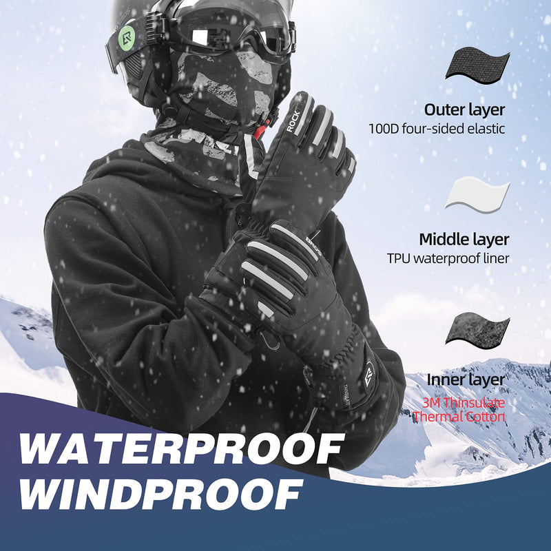 Load image into Gallery viewer, ROCKBROS Winter Ski Gloves Waterproof 3M Thinsulate Touch Screen Thermal Gloves for Men  Women

