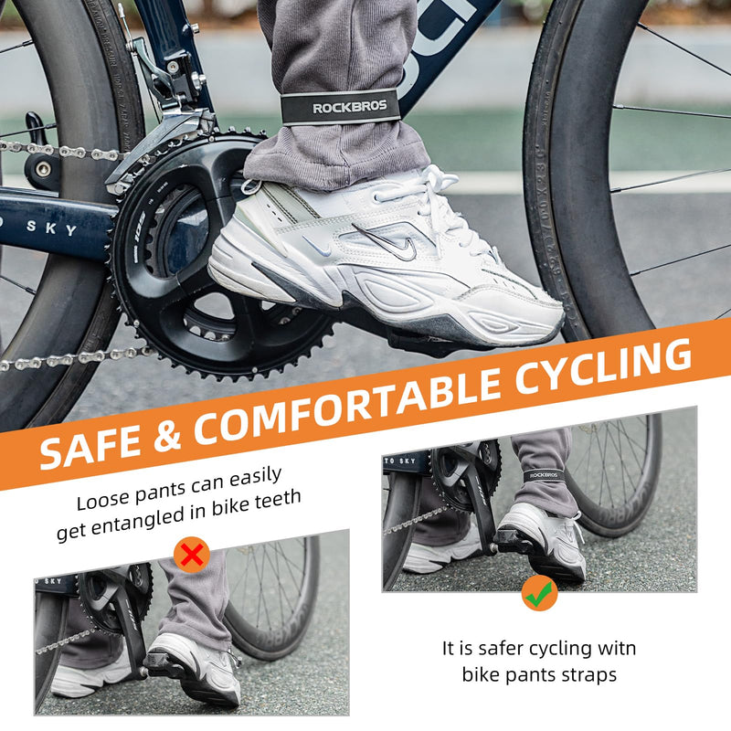 Load image into Gallery viewer, ROCKBROS Reflective Cycling Ankle Bands - Adjustable Pant Leg Straps
