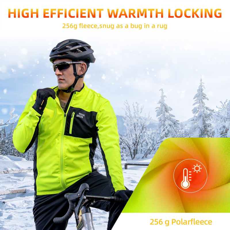 Load image into Gallery viewer, ROCKBROS Cycling Thermal Bike Jackets Winter Warm UP Breathable Windproof 3 Pockets
