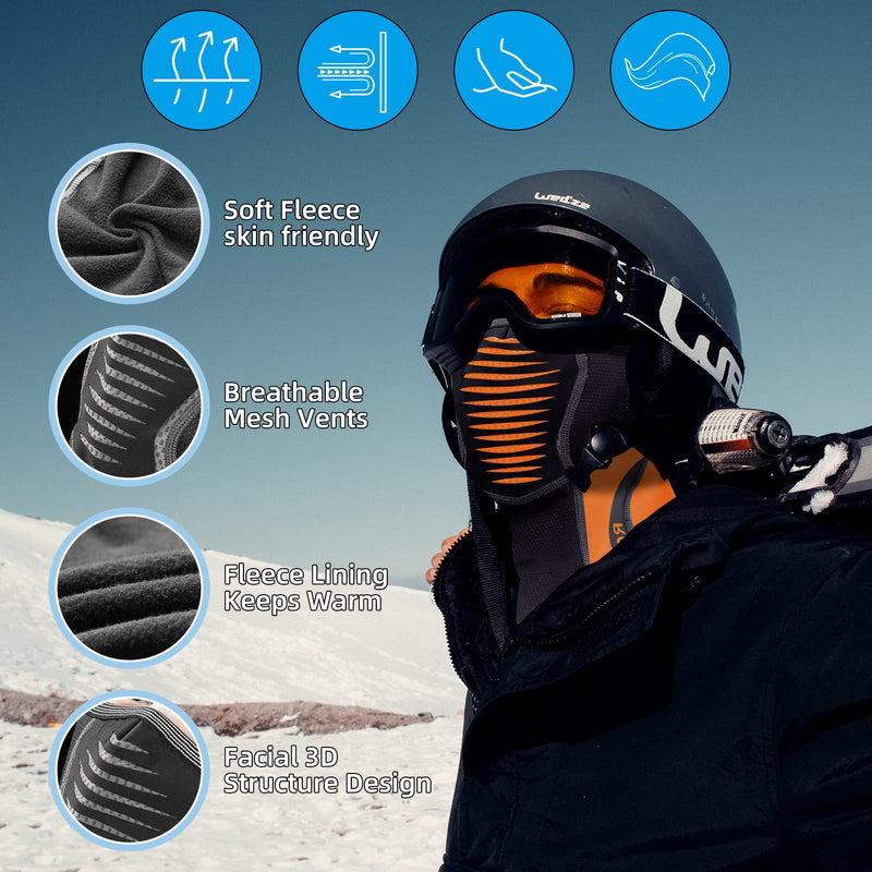Load image into Gallery viewer, ROCKBROS Ski Mask Winter Balaclava Windproof Fleece Thermal Neck Gaiter
