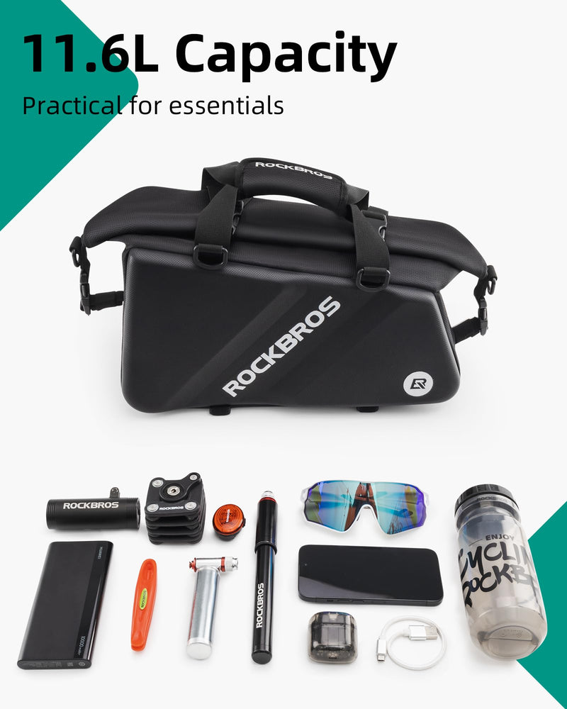 Load image into Gallery viewer, ROCKBROS Bike Trunk Bag Top Expandable Rear Rack Bag, EVA Hard Shell
