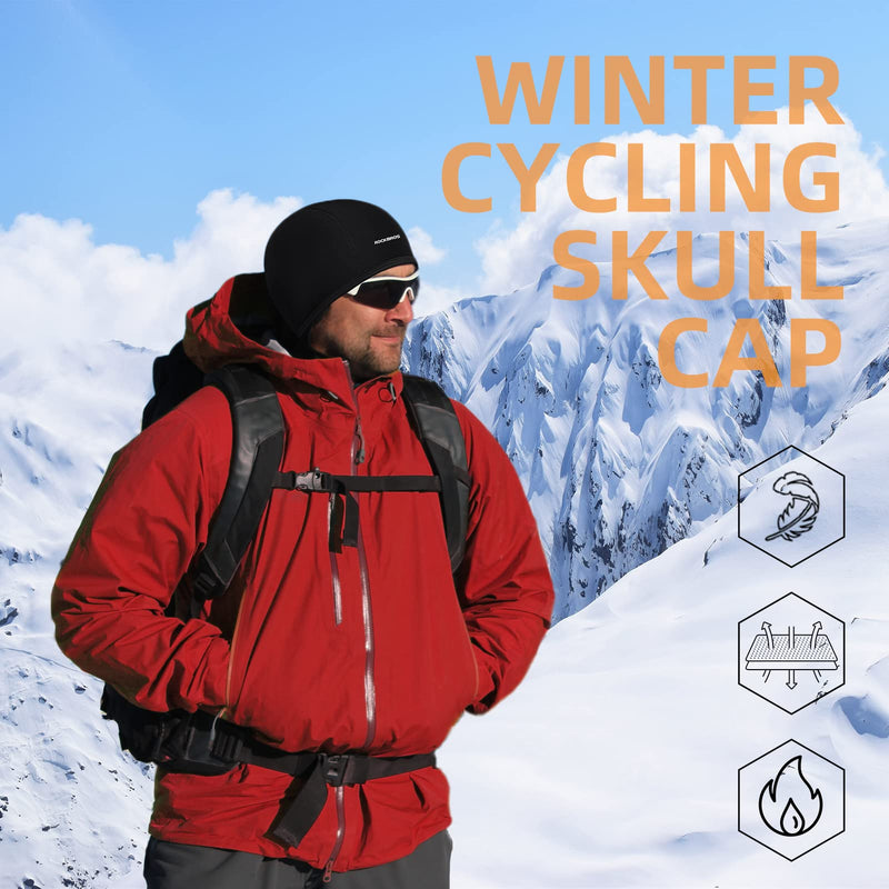 Load image into Gallery viewer, ROCKBROS Skull Cap Men's Winter Cycling Cap Windproof Warm Fleece Thermal Hat Helmet Liner Caps Black for Hiking Skiing Riding
