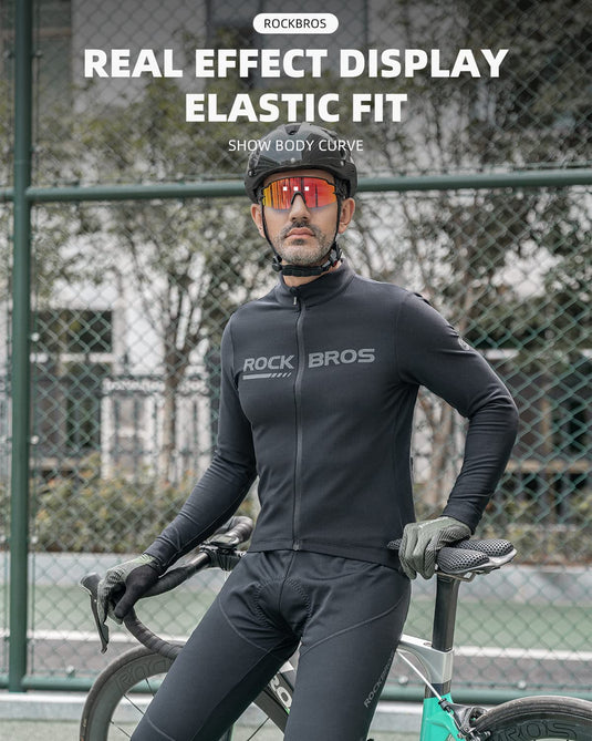 ROCKBROS Men’s Winter Cycling Pants 4D padded, windproof fleece, thermal bike leggings for outdoor riding
