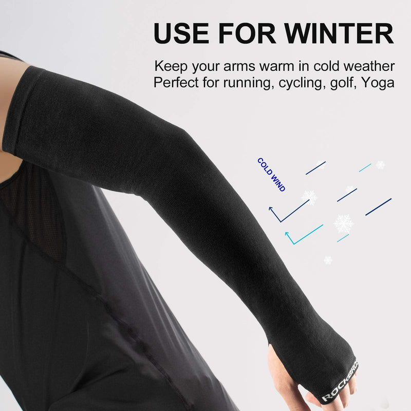Load image into Gallery viewer, ROCKBROS Winter Knit Arm Warmers, Long Fingerless Sleeves for Women Men
