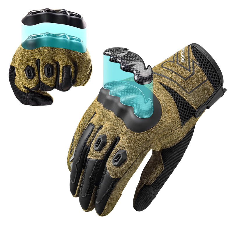 Load image into Gallery viewer, ROCKBROS Touchscreen Motorcycle Gloves, Full Finger Gear with Hard Carbon Fiber Shell

