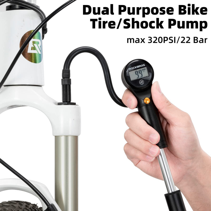 Load image into Gallery viewer, ROCKBROS Bike Tire Shock Mini Pump 320PSI High Pressure
