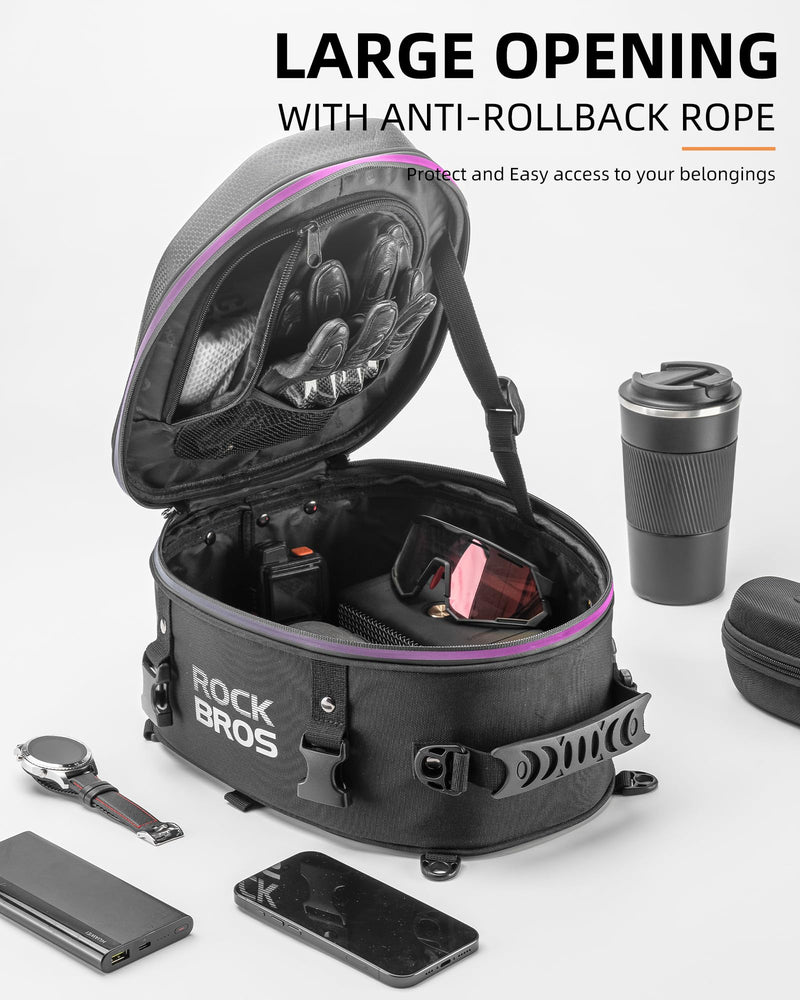 Load image into Gallery viewer, ROCKBROS Waterproof Tail Motorcycle Tail Rear Seat Bag 12.5L Storage Backpacks Hard Shell
