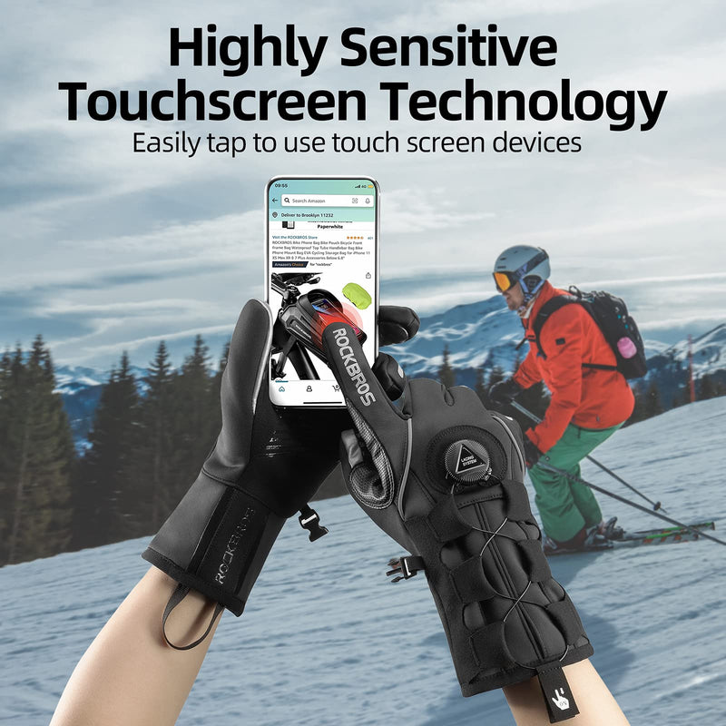 Load image into Gallery viewer, ROCKBROS Winter Gloves for Men Full Finger Touchscreen Cycling Gloves for Hiking Motorcycle
