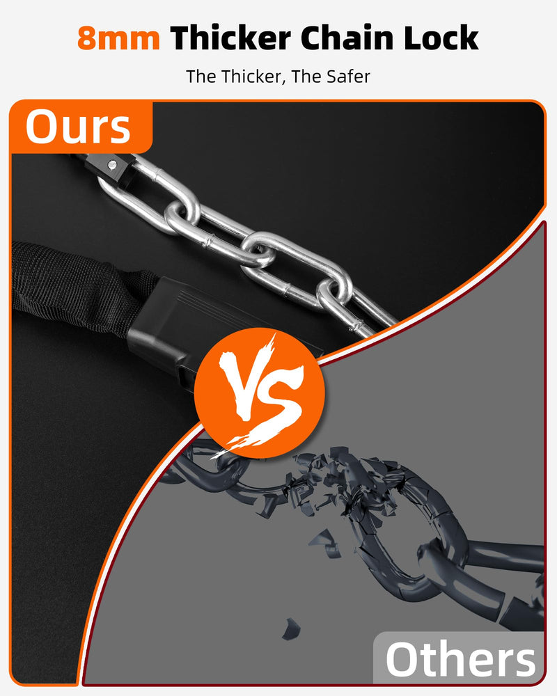 Load image into Gallery viewer, ROCKBROS 8mm Heavy Duty Anti-Theft Bike Chain Lock with Key - 3 Feet Long
