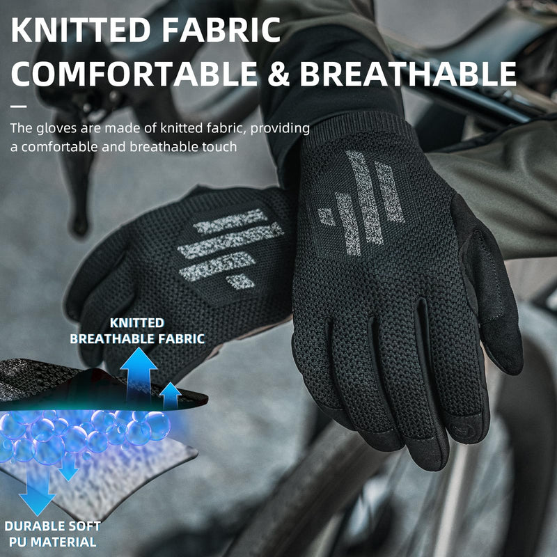Load image into Gallery viewer, ROCKBROS Men's Mountain Bike Gloves Touch Screen Anti-Slip Full Finger MTB Gloves
