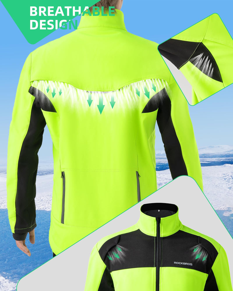 Load image into Gallery viewer, ROCKBROS Cycling Bike Winter Thermal Windproof Jackets for Men Cold Weather Hiking
