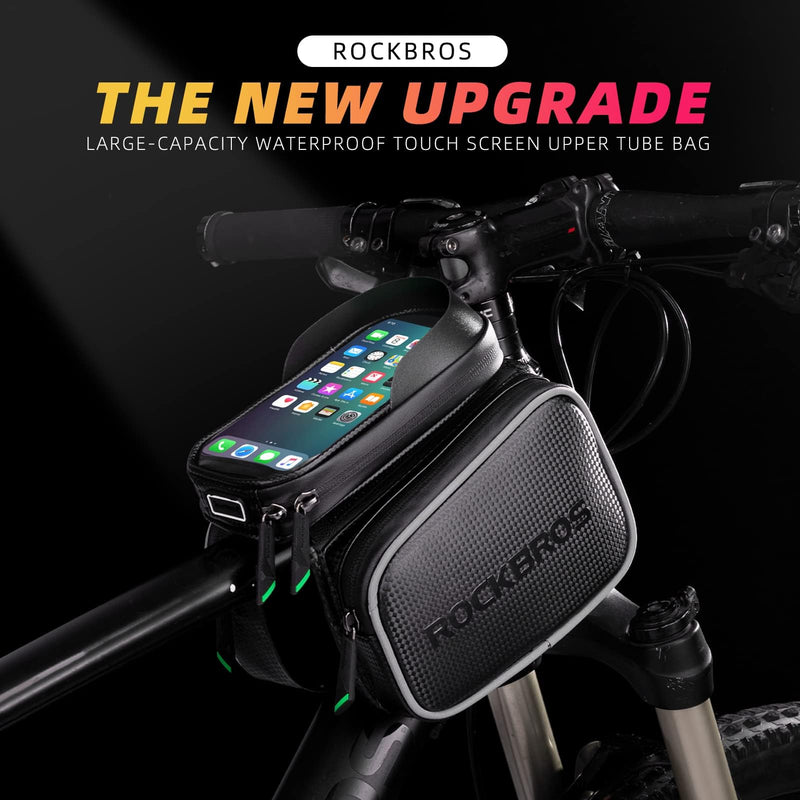 Load image into Gallery viewer, ROCKBROS Waterproof Bike Top Tube Bag - Phone Bag for 6.2” &amp; Under
