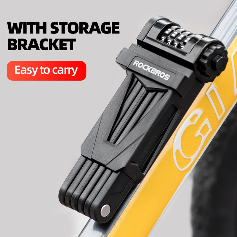 Load image into Gallery viewer, ROCKBROS Folding Bike Lock Heavy Duty Anti-Theft 4-Digit Combination Lock with Mount
