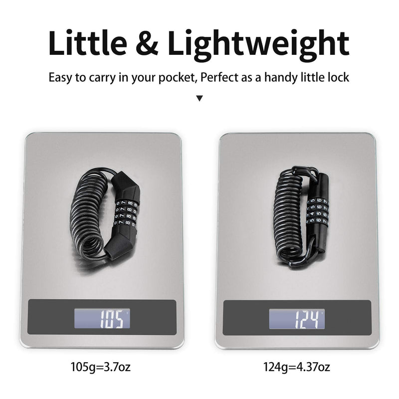 Load image into Gallery viewer, ROCKBROS Retractable Luggage Helmet  Lock 4 Digit Little  Black, 2Pcs
