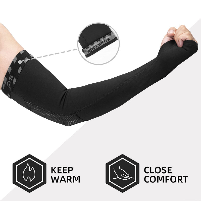 Load image into Gallery viewer, ROCKBROS Arm Warmers Thermal Arm Sleeves with Thumb Holes for Men Women
