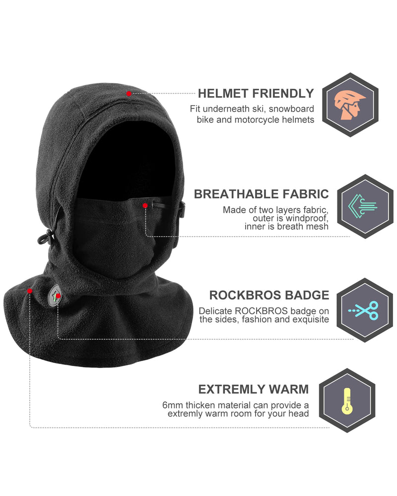 Load image into Gallery viewer, ROCKBROS Ski Mask Thermal Fleece Balaclava Winter Face Cover for Men Women
