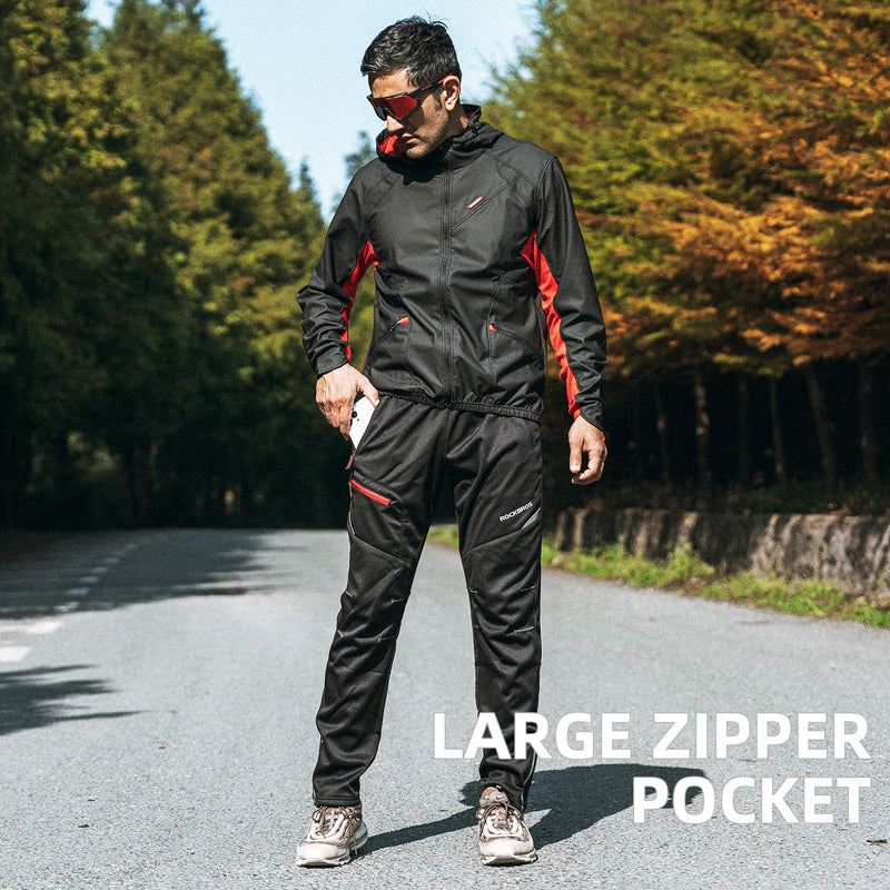 Load image into Gallery viewer, ROCKBROS Men's Windproof Thermal Cycling Pants - Winter Fleece for Biking, Running, Hiking

