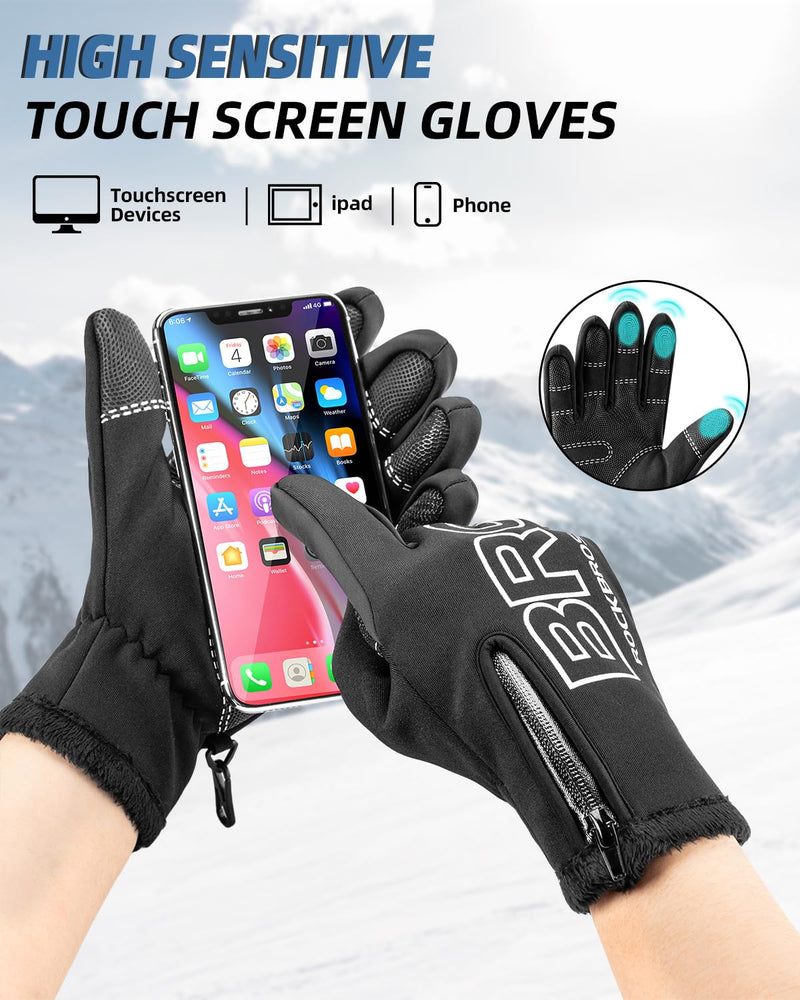 Load image into Gallery viewer, ROCKBROS Winter Cycling Gloves, Water-Resistant, Touch Screen, Anti-Slip Full Finger Gloves
