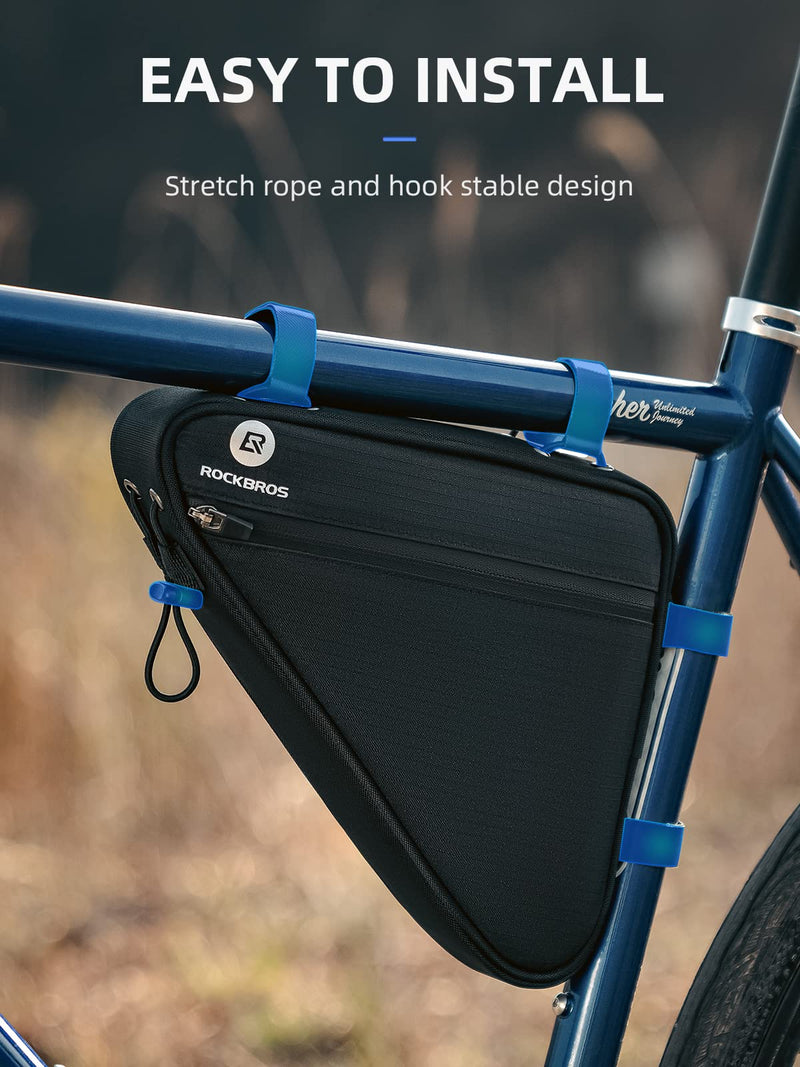 Load image into Gallery viewer, ROCKBROS Reflective Bike Frame Bag with Mesh Side Pockets, 1.5L

