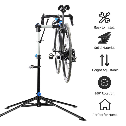 Height-Adjustable Bike Repair Stand for Home Maintenance