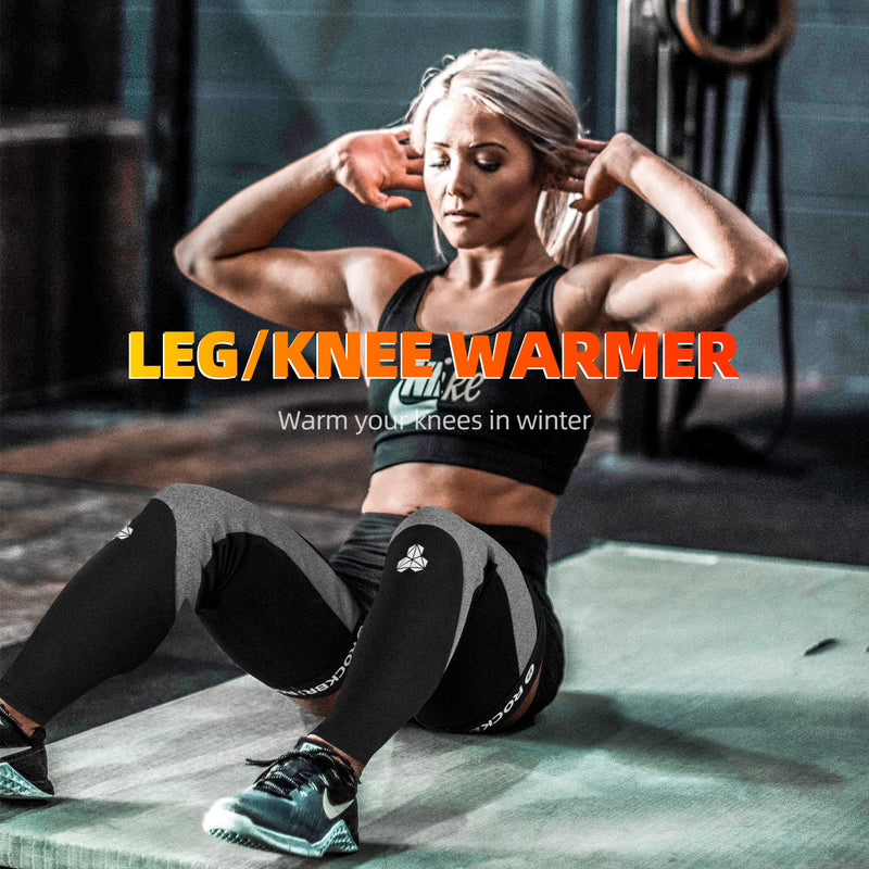 Load image into Gallery viewer, ROCKBROS Thermal Fleece Cycling Running Leg Warmers, Non-Slip Long Leg Sleeves for Winter
