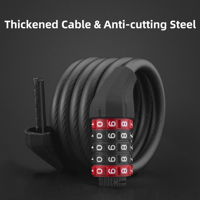 Load image into Gallery viewer, ROCKBROS 5-Digit Bike Lock Cable 70 Inch Combination Lock (5.9ft)
