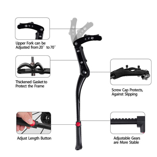 Heavy-Duty Side Kickstand for 24"-28" Mountain Bikes