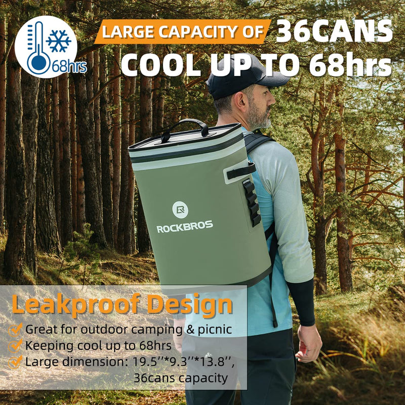Load image into Gallery viewer, ROCKBROS Soft Cooler Waterproof 36 Can Insulated Leak Proof Soft Backpack
