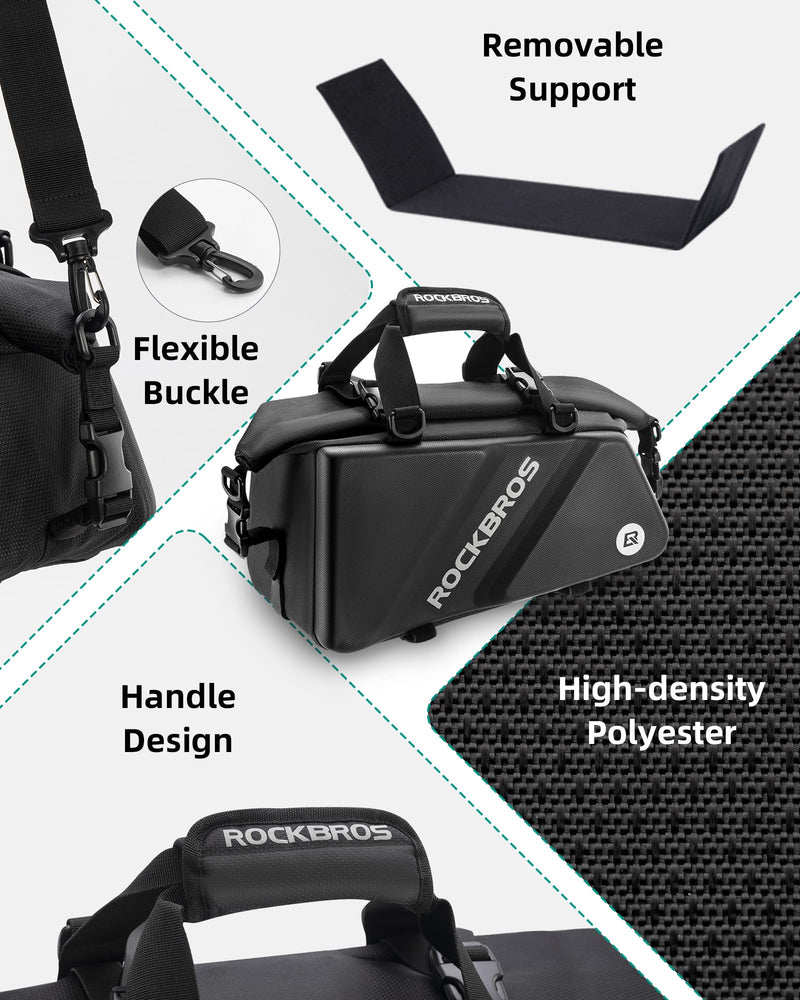 Load image into Gallery viewer, ROCKBROS Bike Trunk Bag Top Expandable Rear Rack Bag, EVA Hard Shell
