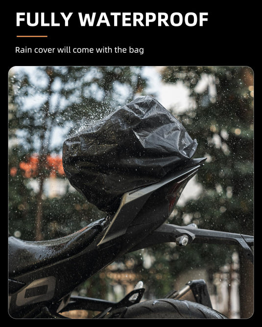ROCKBROS Waterproof Tail Motorcycle Tail Rear Seat Bag 12.5L Storage Backpacks Hard Shell