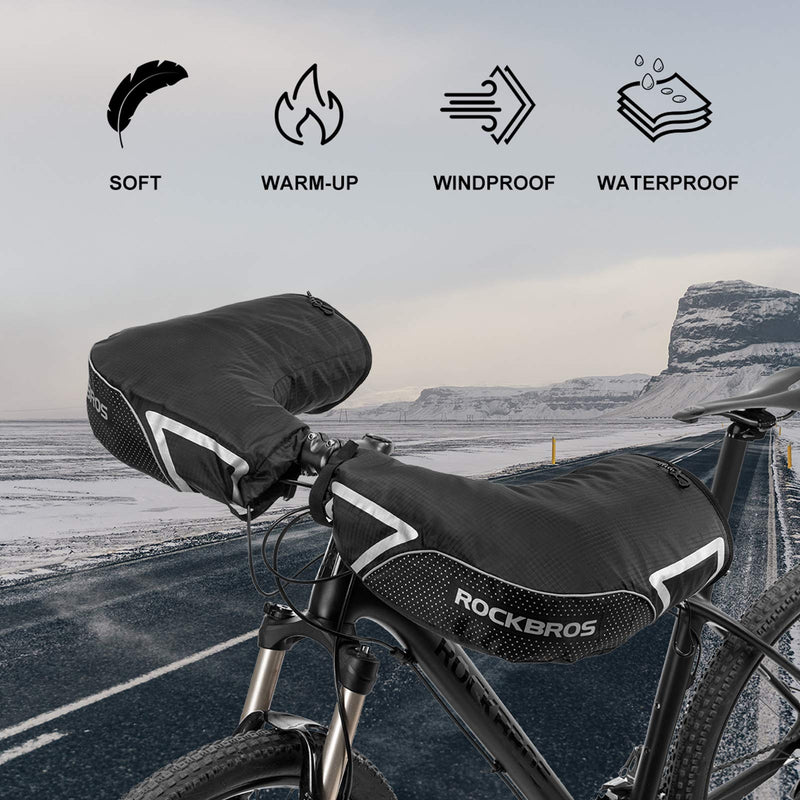 Load image into Gallery viewer, ROCKBROS Winter Handlebar Mittens - Extreme Cold Weather MTB Fat Bike Pogies
