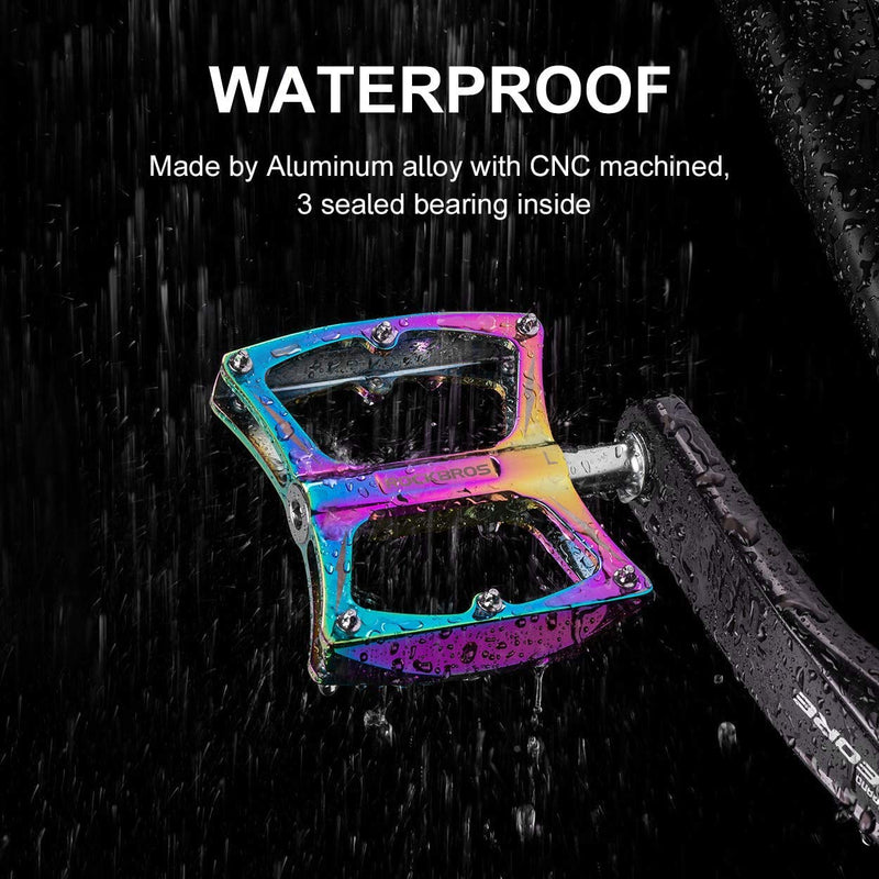 Load image into Gallery viewer, ROCKBROS Colorful MTB Bike Pedals Durable Aluminum Anti-Skid 3 Bearings 9/16" Platform
