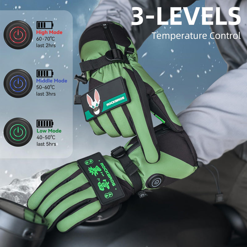 Load image into Gallery viewer, ROCKBROS Heated Gloves, Rechargeable Winter Touchscreen Hand Warmers for Men  Women
