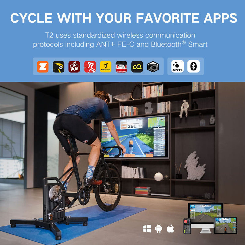 Load image into Gallery viewer, CYCPLUS T2 Indoor BLDC-Motor Drive Riding Smart Bike Trainer Compatible with Zwift APP
