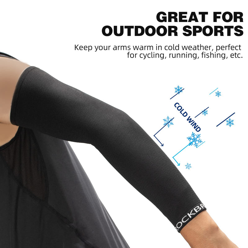 Load image into Gallery viewer, ROCKBROS Cycling Arm Warmers for Men and Women Thermal Knit Arm Sleeves for Running Football Driving
