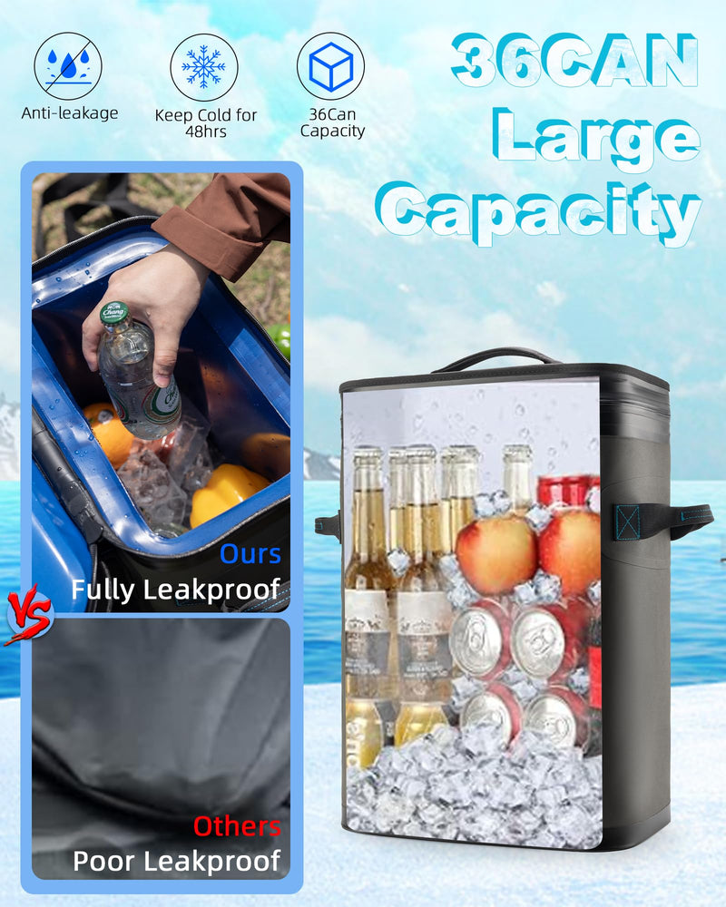 Load image into Gallery viewer, ROCKBROS Backpack Cooler 36 Can Insulated Portable Cooler Waterproof Soft Cooler
