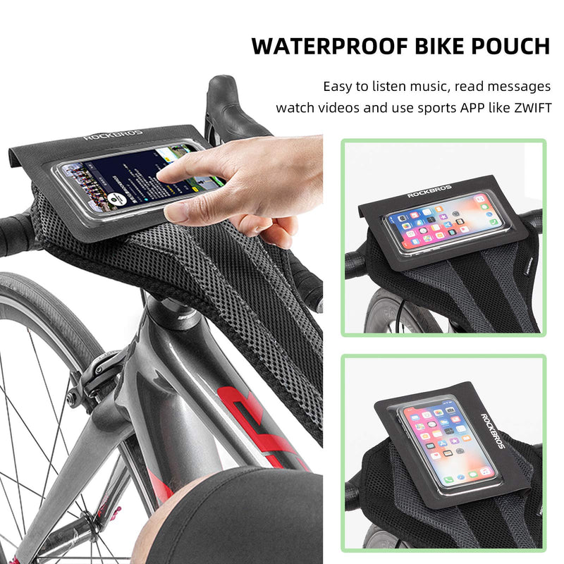 Load image into Gallery viewer, ROCKBROS Bike Sweat Guard Bicycle Trainer Sweat Net with Phone Pouch below 6.2’’
