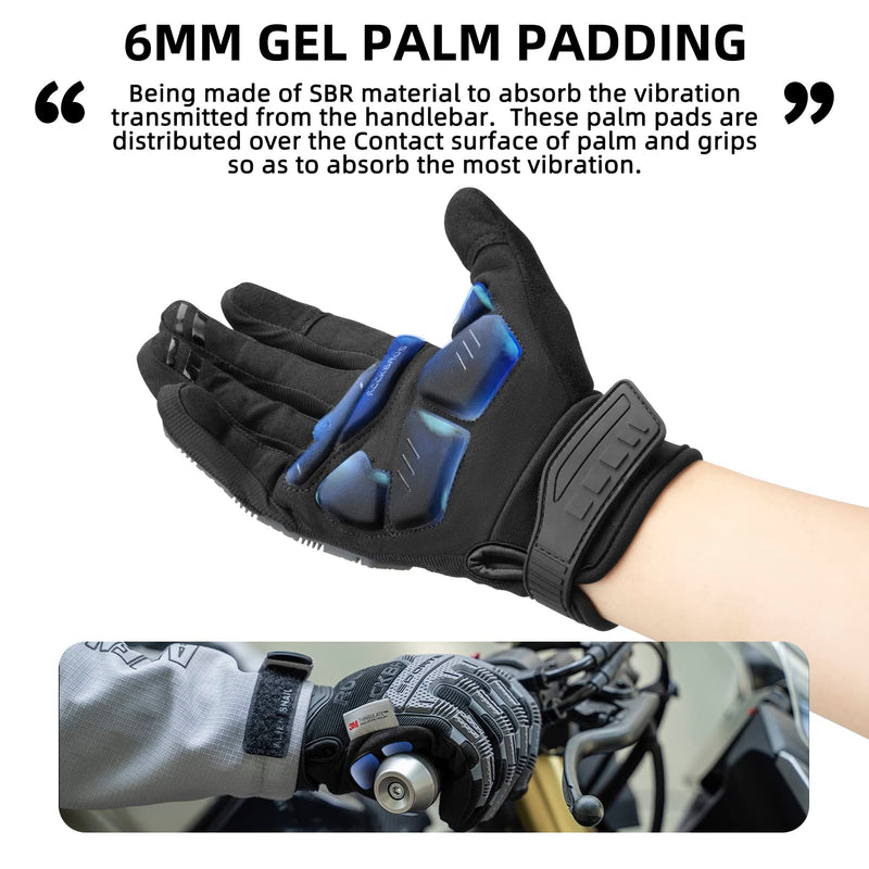 Load image into Gallery viewer, ROCKBROS Winter Touchscreen Motorcycle Gloves with Palm Padding &amp; Knuckle Protection
