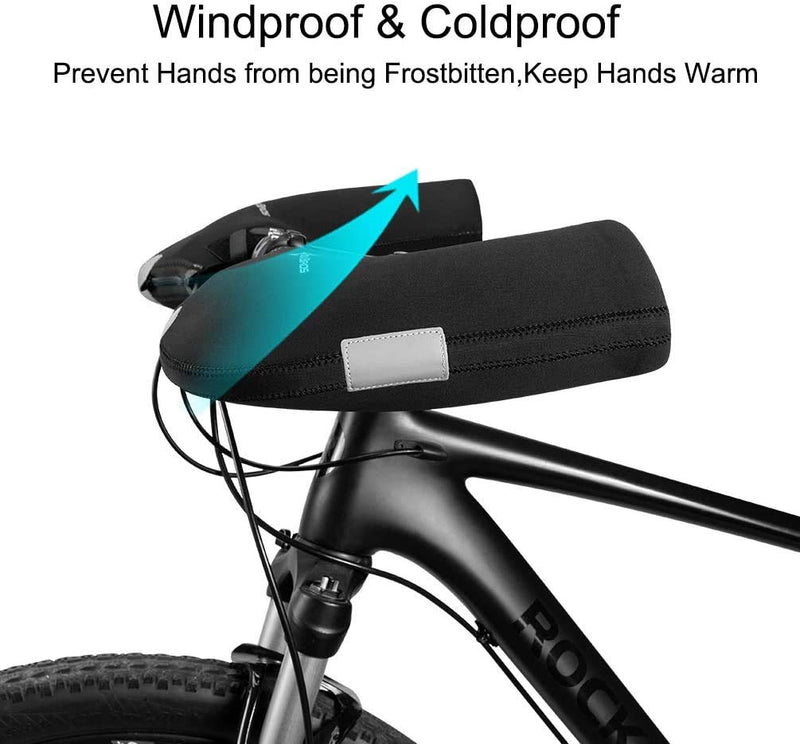Load image into Gallery viewer, ROCKBROS Winter Bike Handlebar Mittens - Windproof Thermal Pogies for MTB
