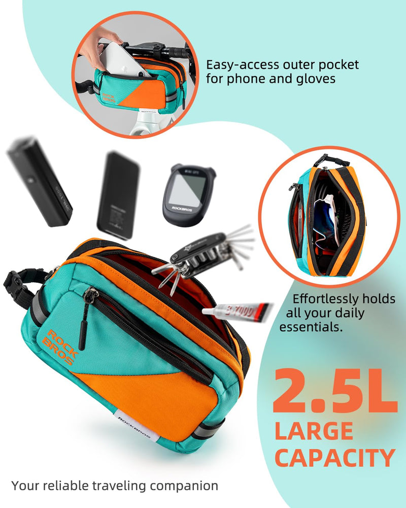 Load image into Gallery viewer, ROCKBROS Urban Rider Series Bike Handlebar Bag Large Capacity Shoulder Strap
