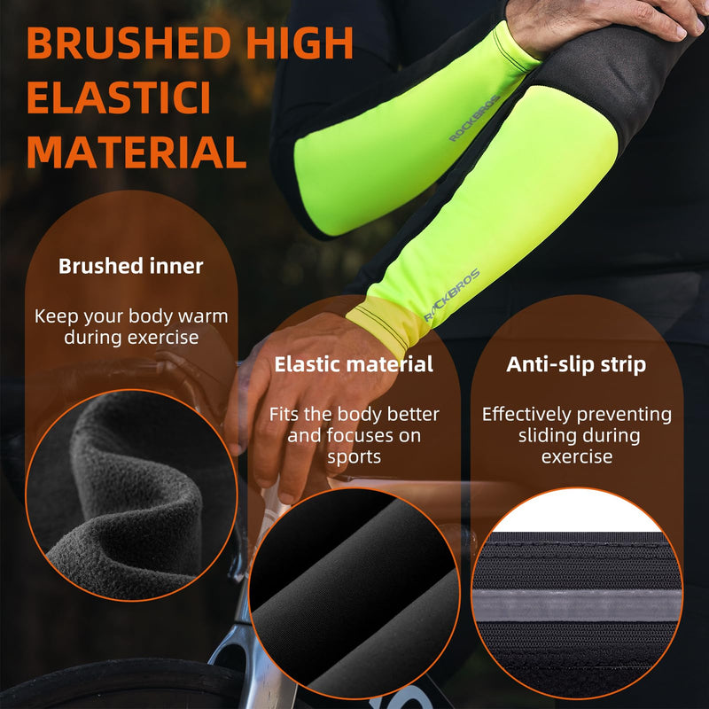 Load image into Gallery viewer, ROCKBROS Thermal Compression Arm Warmers for Men, Cycling Arm Sleeves for Winter Outdoor Activities
