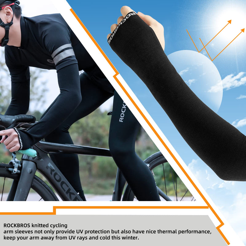 Load image into Gallery viewer, ROCKBROS Winter Knit Arm Warmers, Long Fingerless Sleeves for Women Men
