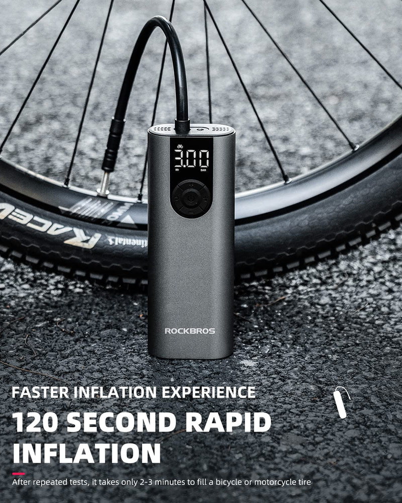 Load image into Gallery viewer, ROCKBROS A8 Mini Electric Air Bike Tire Pump 150PSl 2*2600mAh
