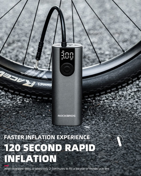 ROCKBROS A8 Mini Electric Air Bike Tire Pump 150PSl 2*2600mAh