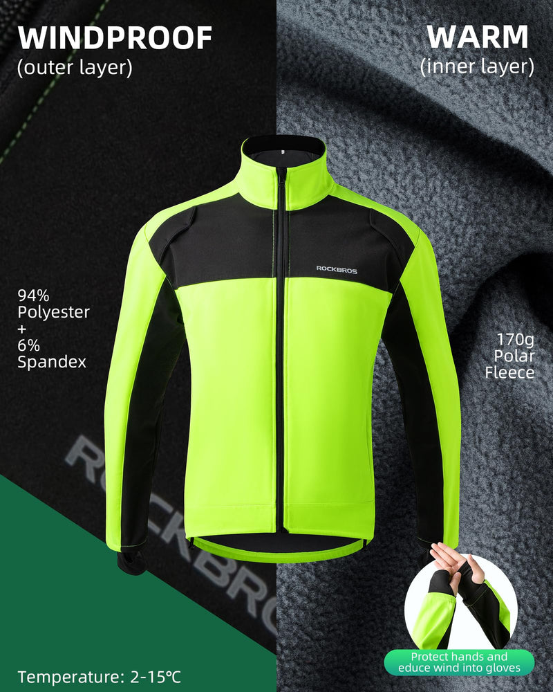 Load image into Gallery viewer, ROCKBROS Cycling Bike Winter Thermal Windproof Jackets for Men Cold Weather Hiking
