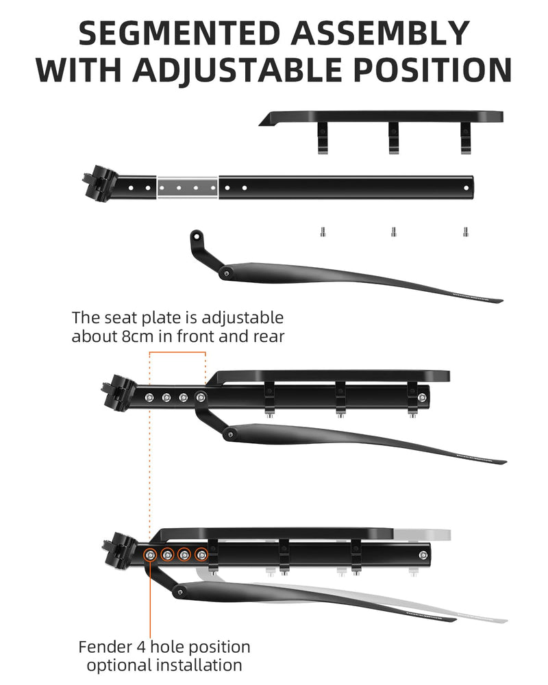 Load image into Gallery viewer, ROCKBROS Quick Release Rear Bike Cargo Rack, Adjustable for 26”-29” Mountain Bikes
