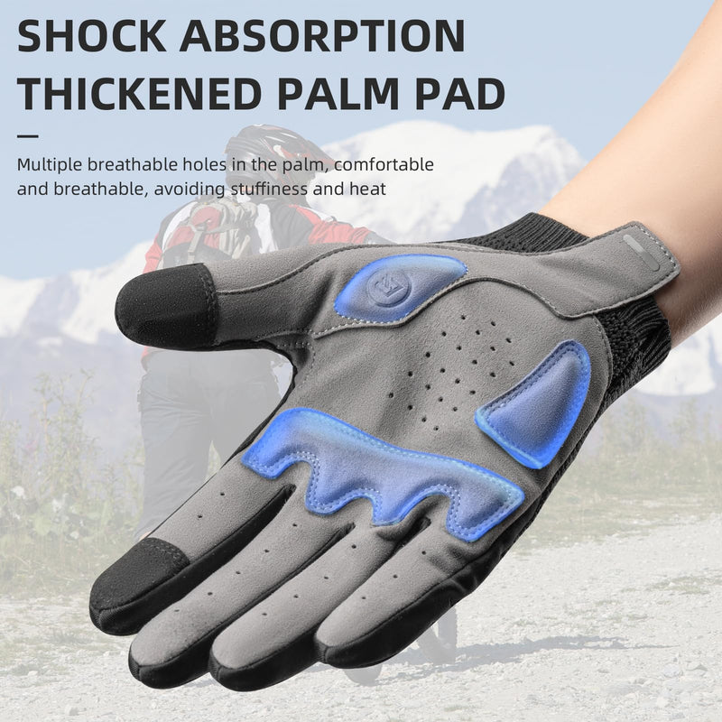 Load image into Gallery viewer, ROCKBROS Men's Mountain Bike Gloves Touch Screen Anti-Slip Full Finger MTB Gloves
